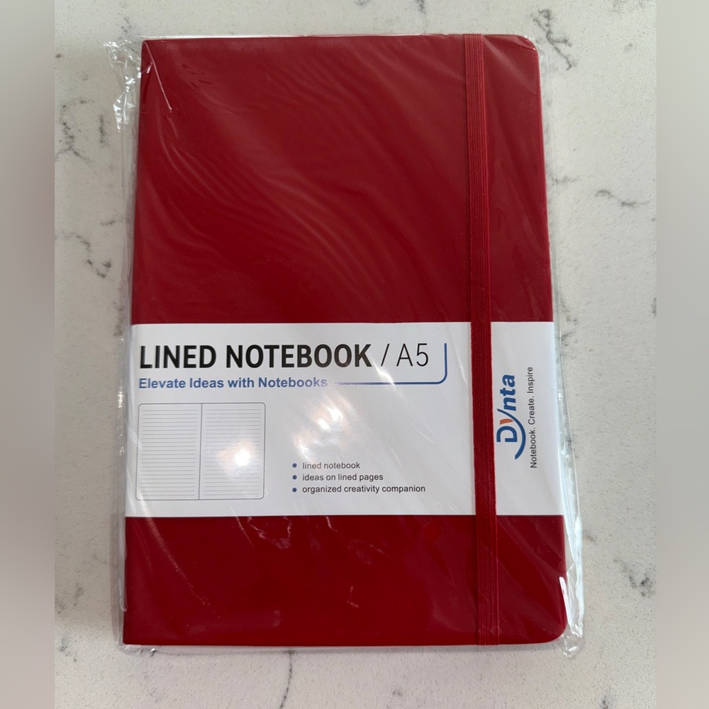 Red A5 Lined Notebook by Dynta